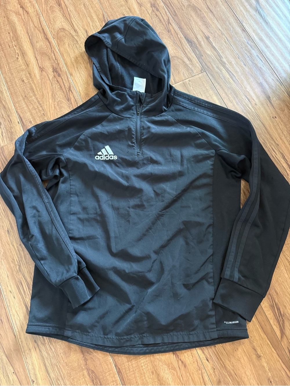 adidas Black Quarter-Zip Hooded sweater
